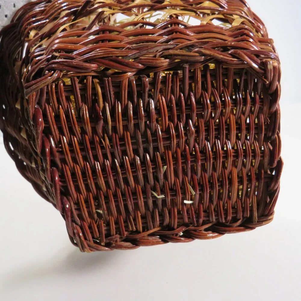 dark brown cane wicker basket Two Tone spring Easter Basket